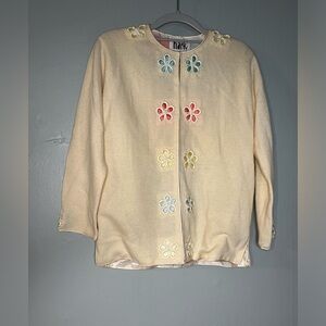 Hark vintage floral embossed lambs wool cardigan